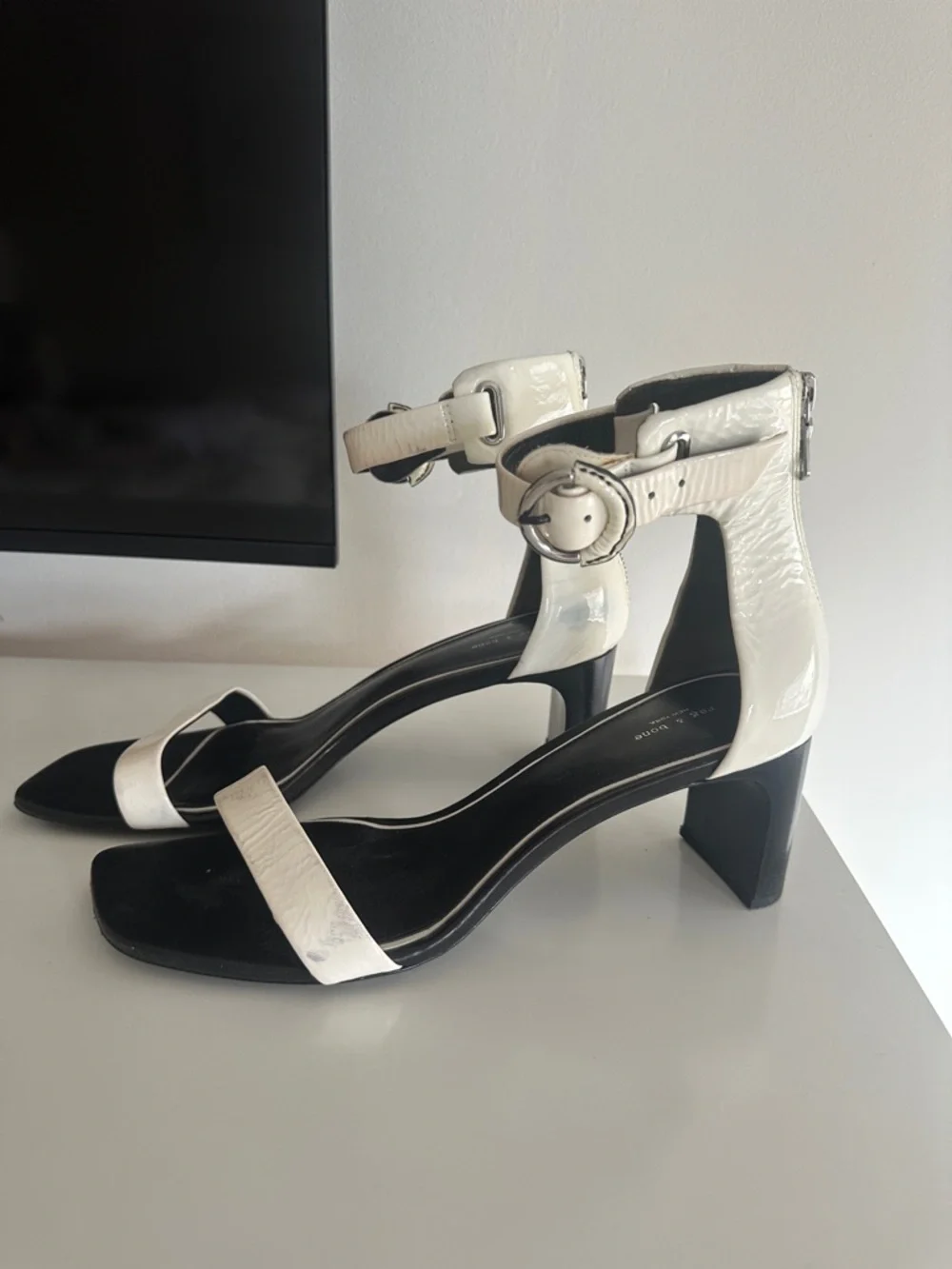 Rag & Bone Ellis White Patent Heels‎